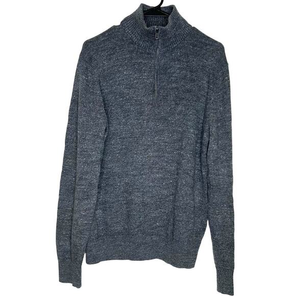 Gap Men Quarter Zip Pull Over Gray 100% Cotton Smart Casual Office Career Size M - Picture 1 of 5